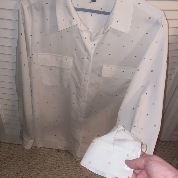 Madison Long Sleeved White Shirt with Colorful Dots - Picture 2 of 7